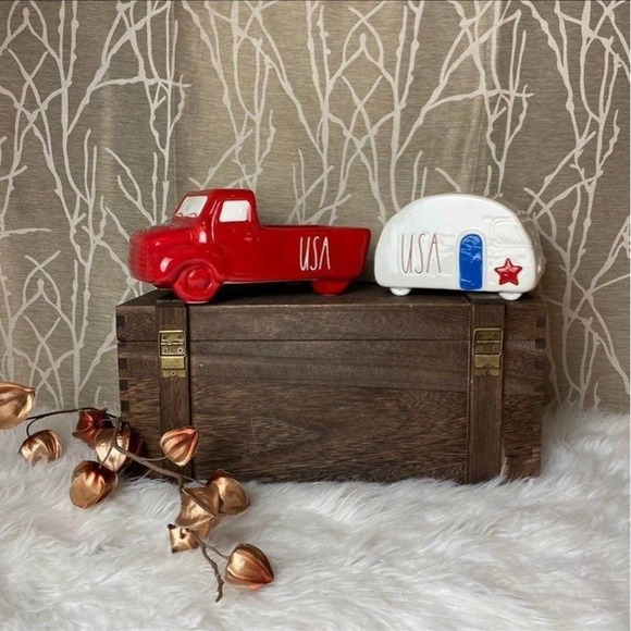 RAE DUNN FARMHOUSE HOME DECOR CERAMIC TABLE TOP USA AMERICA JULY 4 PATRIOTIC NEW - Picture 7 of 7